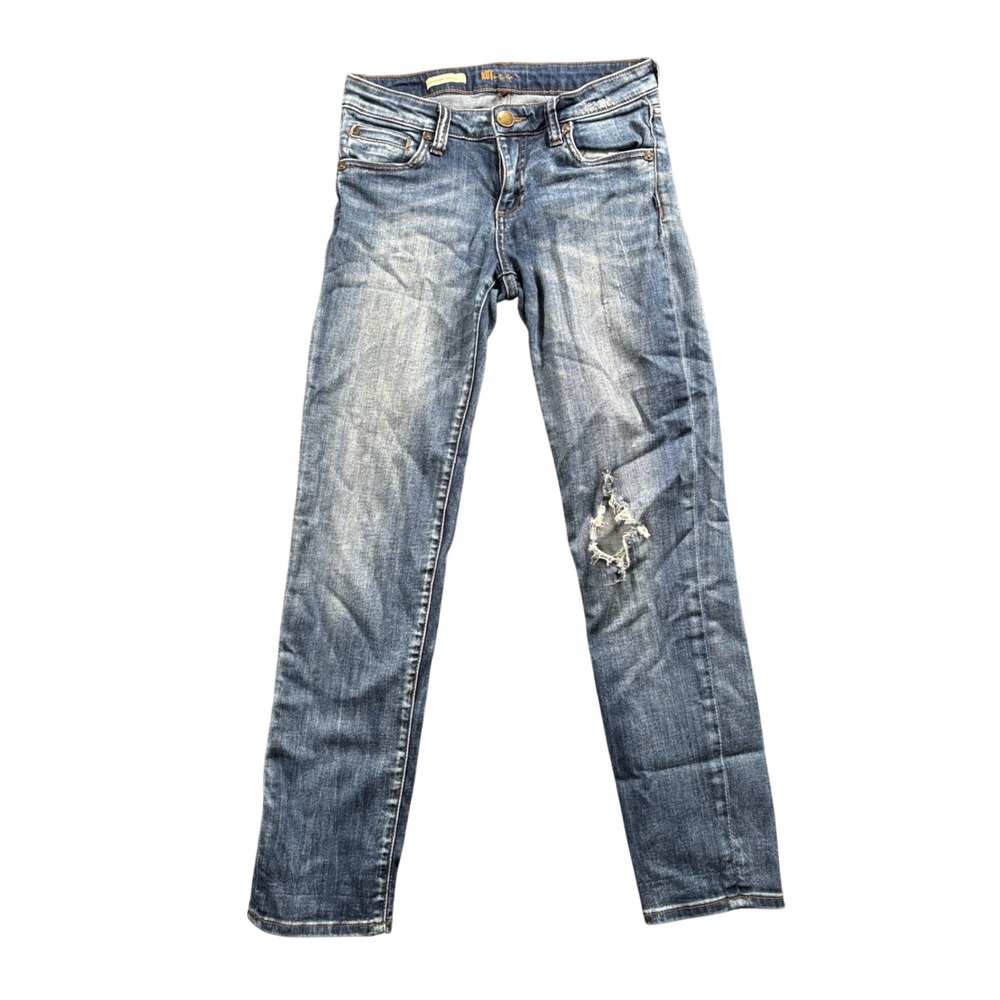 Kut from the Kloth Catherine Boyfriend Jeans Womens Size 2 Blue Distressed Denim